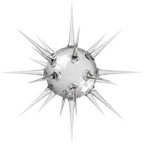 Illustration with a geometric glass shape with spikes
