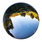 Glass sphere reflecting a world